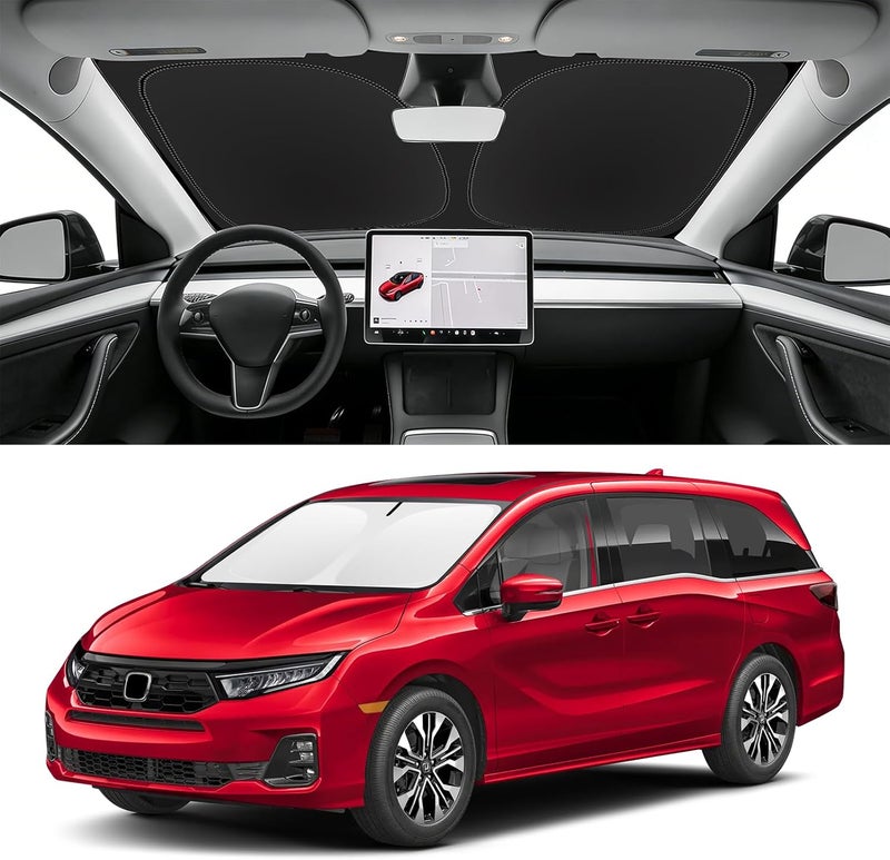 SLOGENTO Custom Fit Windshield Sun Shade for Honda Odyssey 2018-2026, Blocks UV & Heat, Front Window Sunshade, Easy Fold & Store - Image 1